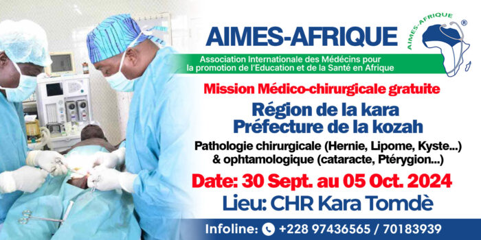 Préfecture de la Kozah : AIMES AFRIQUE en mission médico-chirurgicale gratuite du 30 septembre au 05 octobre